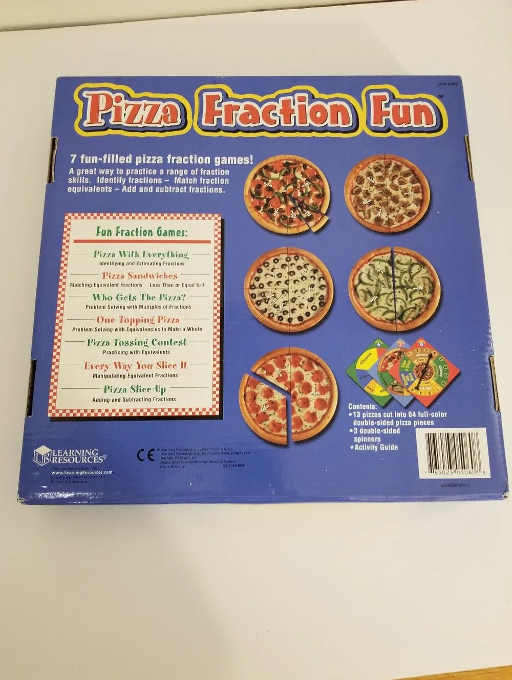 Learning Resources Pizza Fraction Fun math educational board game Homeschool
